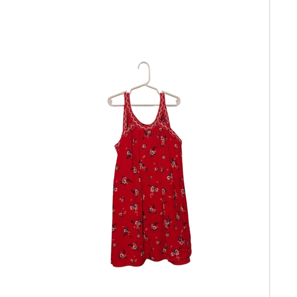 Floral Dress Size XL Red Summer Spring Americana Sleeveless Girls School Preppy